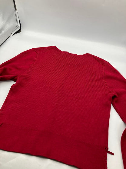 TOCCA トッカ シルク混 カーディガン サイドリボン 401587 サイズXS ボルドー 中古 D4