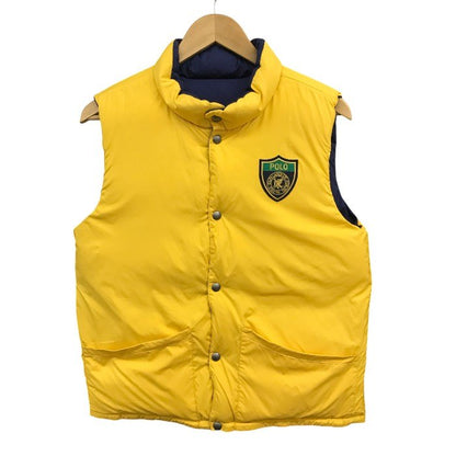POLO RALPH LAUREN ラルフローレン ダウンベスト リバーシブル イエロー/ネイビー 160㎝ 中古 M1