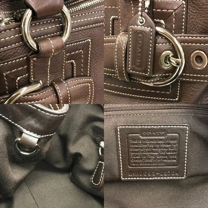 COACH コーチ ハンドバッグ レディース レザー セミショルダー ベルトデザイン ブラウン 02764 中古 T1