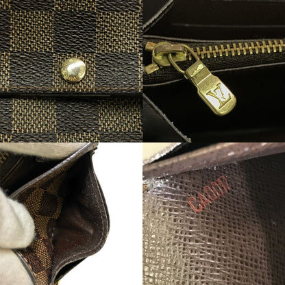 LOUIS VUITTON ルイヴィトン ダミエ エベヌ ポルトフォイユサラ 長財布 2つ折り 旧型 小銭入れあり ブラウン N61734 中古 T1