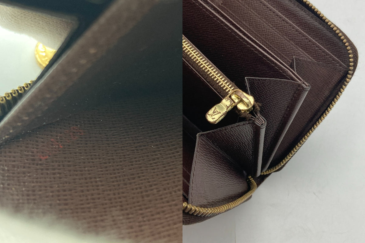 LOUIS VUITTON ルイヴィトン ダミエ エベヌ ジッピーウォレット ラウンドファスナー 長財布 ブラウン N60015 中古 D4