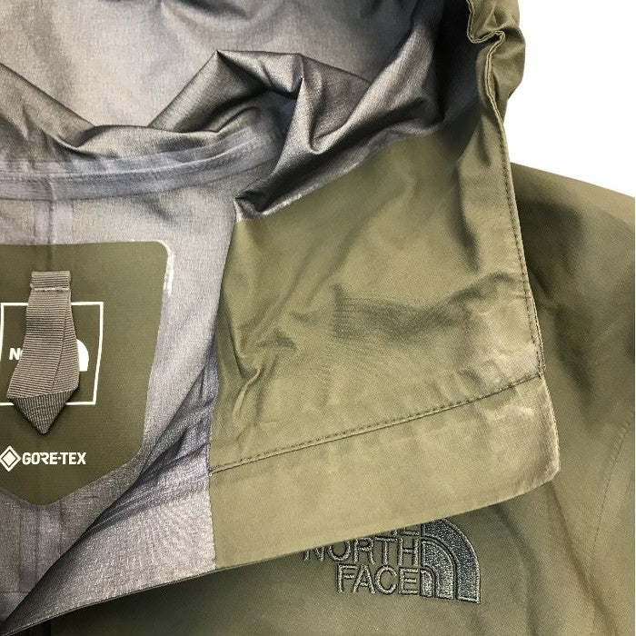 THE NORTH FACE ザノースフェイス クライムライトジャケット マウンテンパーカー レディース GORE-TEX ゴアテックス 防水 レインウェア 無地 軽量 カーキ Mサイズ NPW12003 中古 T1