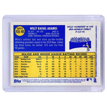 TOPPS MLBカード HERITAGE WILLY ADAMES RAYS #ROA-WA 中古 IT1