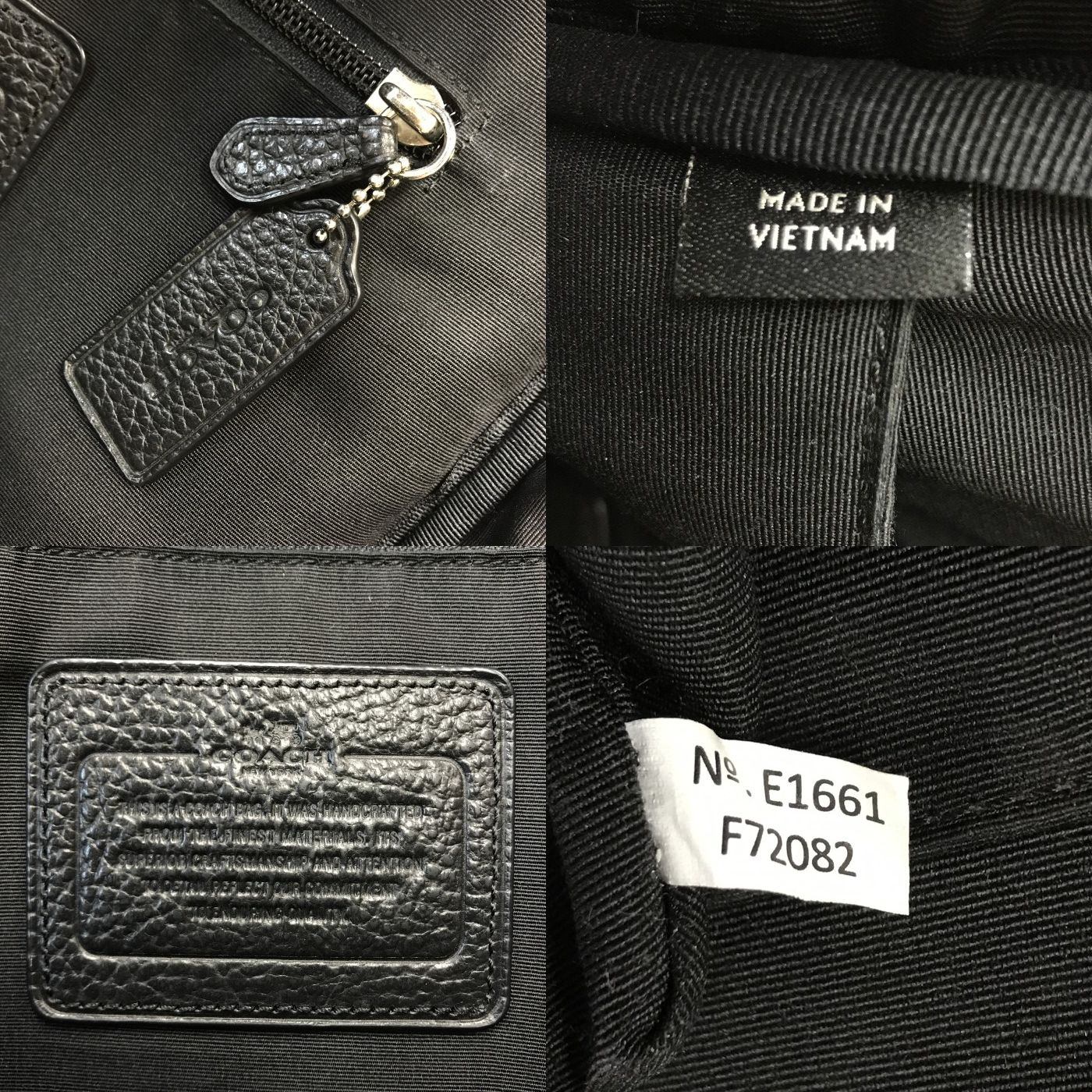 COACH コーチ ハミルトン バックパック メンズ ぺブルレザー  A4/ノートPC リュック ブラック F72082 中古 T1
