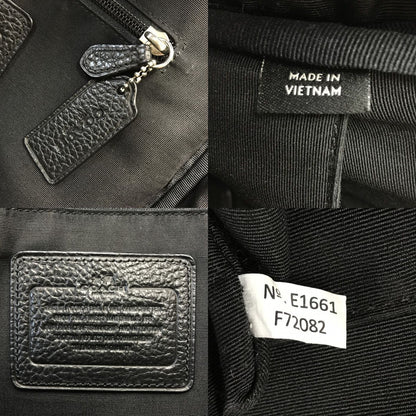 COACH コーチ ハミルトン バックパック メンズ ぺブルレザー  A4/ノートPC リュック ブラック F72082 中古 T1