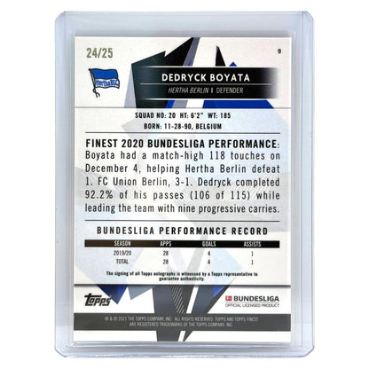 TOPPS サッカーカード FINEST DEDRYCK BOYATA HERTHA BERLIN /25 #9 中古 IT1