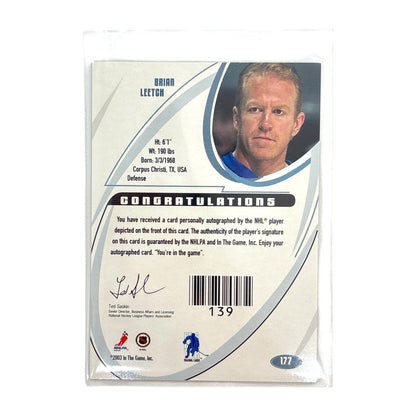 In The Game NHLカード 2002-03 SIGNATURE BE A PLAYER BRIAN LEETCH NEW YORK RANGERS #177 中古 IT1