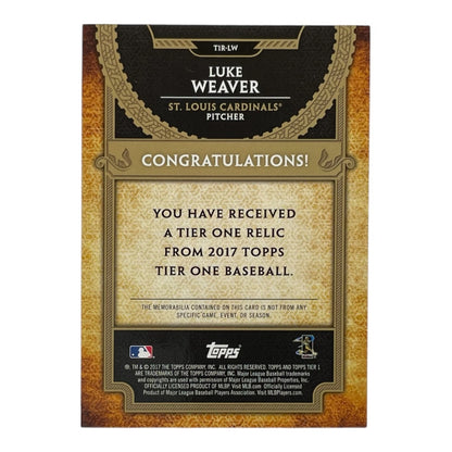 TOPPS MLBカード TIER 1 LUKE WEAVER ST. LOUIS CARDINALS /331 #T1R-LW 中古 IT2