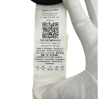 EMPORIO ARMANI エンポリオアルマーニ パンツ メンズ ジョガー ジャージ ブラック XS 8N1PFQ 1JHSZ ズボン ボトムス ウエストゴム 中古 W1