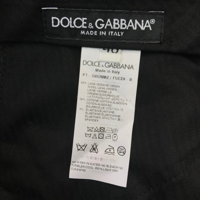 DOLCE & GABBANA ドルチェ＆ガッバーナ パンツ レディース ウール/コットン サイドライン ストレート ストレッチ ブラック 40サイズ 中古 T1