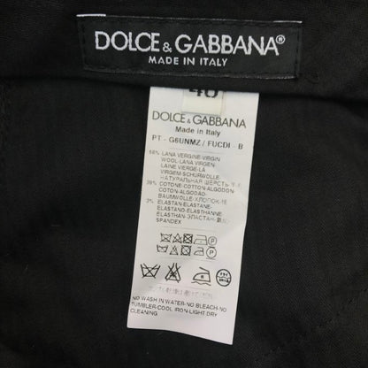 DOLCE & GABBANA ドルチェ＆ガッバーナ パンツ レディース ウール/コットン サイドライン ストレート ストレッチ ブラック 40サイズ 中古 T1