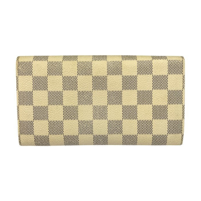 LOUIS VUITTON ルイヴィトン ダミエ アズール  ポルトフォイユサラ 長財布 2つ折り 旧型 ホワイト N61735 中古 T1