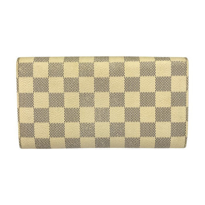 LOUIS VUITTON ルイヴィトン ダミエ アズール  ポルトフォイユサラ 長財布 2つ折り 旧型 ホワイト N61735 中古 T1