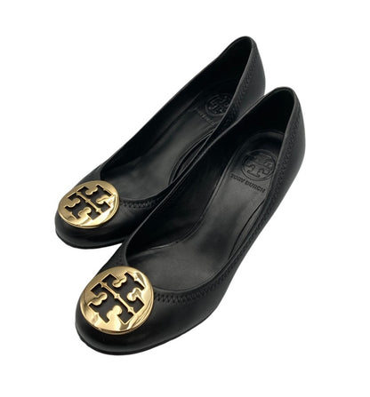 TORY BURCH トリーバーチ レザー ウェッジソール パンプス サイズ7M ブラック 中古 D4