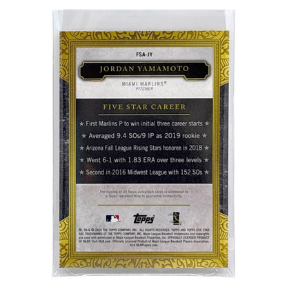 TOPPS MLBカード FIVE STAR JORDAN YAMAMOTO MIAMI MARLINS #FSA-JY 中古 IT1