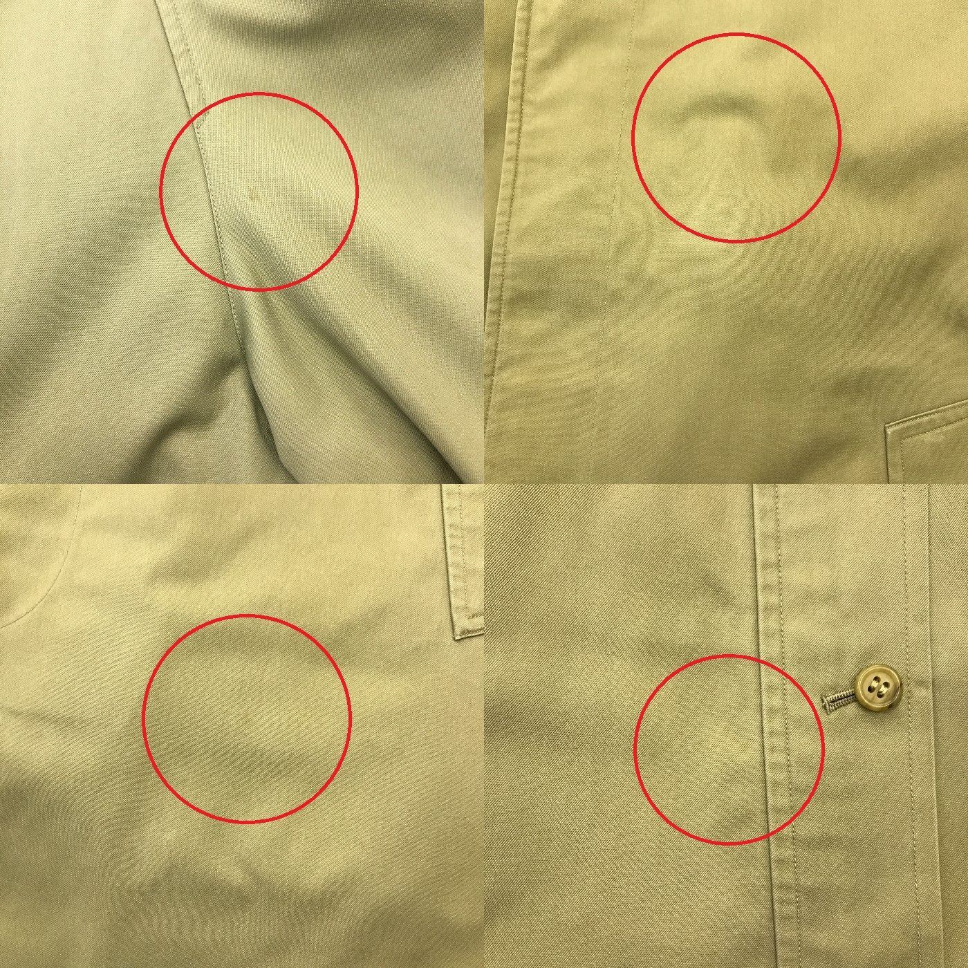 Buberrys バーバリー ステンカラーコート メンズ 秋冬 チェック柄 裏地/ライナー ヴィンテージ カーキ 170サイズ 中古 T1