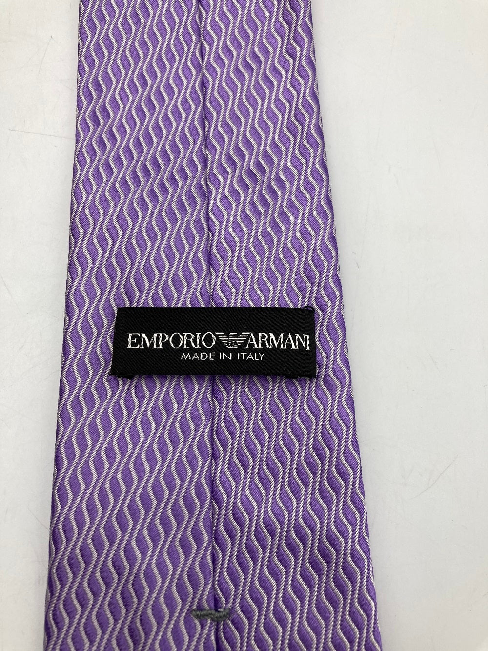 EMPORIO ARMANI エンポリオアルマーニ シルク100％ ネクタイ 縦波 パープル 中古 D4