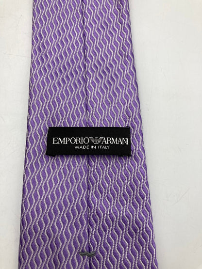 EMPORIO ARMANI エンポリオアルマーニ シルク100％ ネクタイ 縦波 パープル 中古 D4