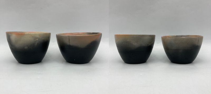 赤穂瀬戸内窯 雲火焼 長棟州彦 フリーカップ ペア 中古 D4