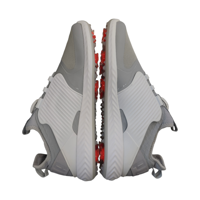 puma プーマ イグナイト パワーアダプト ケージド ディスク ゴルフシューズ メンズ 紐なし ニットメッシュ 撥水 グレー/ホワイト 26.5cm 192236 中古 T1