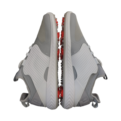 puma プーマ イグナイト パワーアダプト ケージド ディスク ゴルフシューズ メンズ 紐なし ニットメッシュ 撥水 グレー/ホワイト 26.5cm 192236 中古 T1