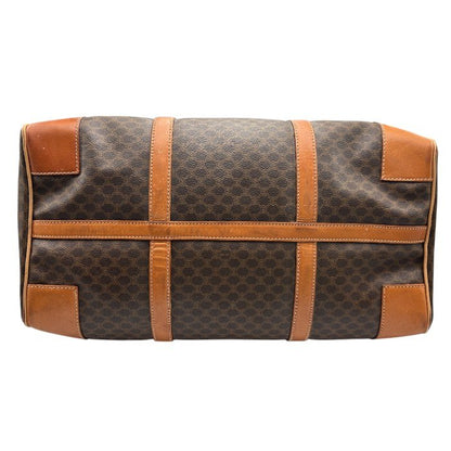 CELINE セリーヌ マカダム ボストンバッグ 鞄 ブランド おしゃれ 旅行 大きめ レザー 中古 W４