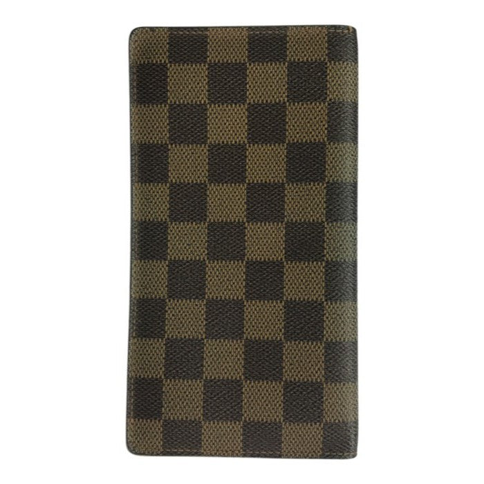 LOUIS VUITTON ルイヴィトン ダミエ ポルトバルールカルトクレディ 長財布 メンズ 小銭入れなし 長札入れ ブラウン N61823 中古 T1