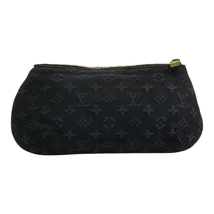 LOUIS VUITTON ルイヴィトン モノグラムミニ アンソフィ ポーチ レディース キャンバス/レザー 化粧 コスメ ネイビー M92697 中古 T1