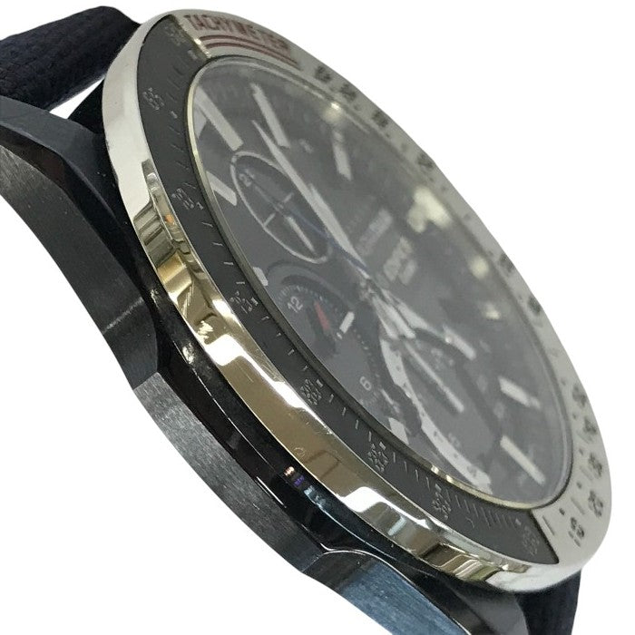 CASIO EDIFICE Scuderia AlphaTauri Limited Edition 腕時計 メンズ クロノグラフ タフソーラー F1 コラボ カーボン ネイビー/シルバー EQB-1000AT-1AJR 中古 T1