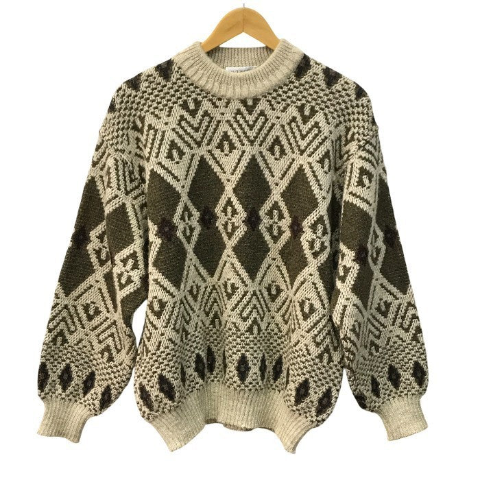 GIVENCHY ジバンシー ニットトップス メンズ 冬 厚手 アルパカ ウール セーター ヴィンテージ ベージュ/ブラウン 48サイズ 中古 T1