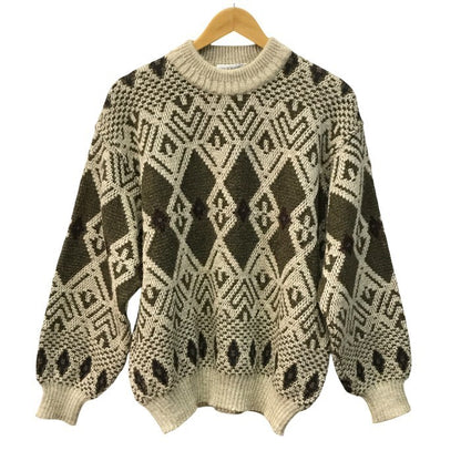 GIVENCHY ジバンシー ニットトップス メンズ 冬 厚手 アルパカ ウール セーター ヴィンテージ ベージュ/ブラウン 48サイズ 中古 T1