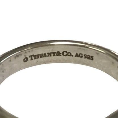 TIFFANY&Co. ティファニー エナメルリング レディース シルバー AG925 ボーダー ナロー ライン ターコイズブルー 9号 中古 T1