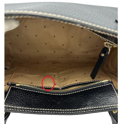 kate spade ケイトスペード スクエア トートバッグ 鞄 レディース ブラック レザー かわいい 中古 W４