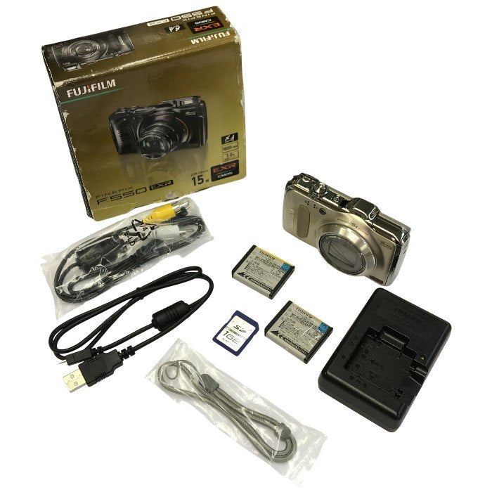 FUJIFILM FinePix デジタルカメラ シャンパンゴールド 1600万画素 光学15倍ズーム GPS FX-F550EXR 中古 T1