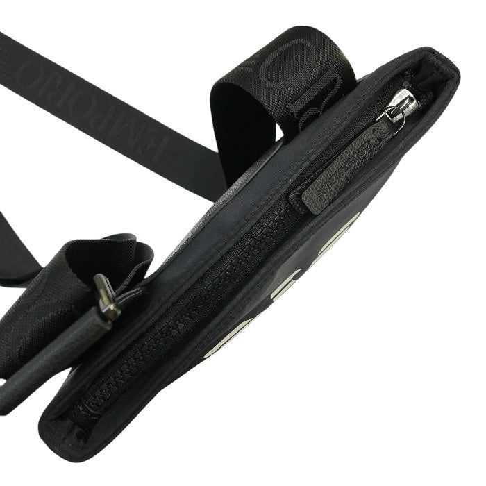 EMPORIO ARMANI エンポリオアルマーニ ショルダーバッグ メンズ ナイロン 斜め掛け ロゴ ブラック 中古 T1