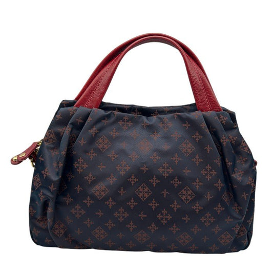 russet ラシット 2WAY ショルダー バッグ 鞄 レザー 総柄 レッド ネイビー 中古 W４