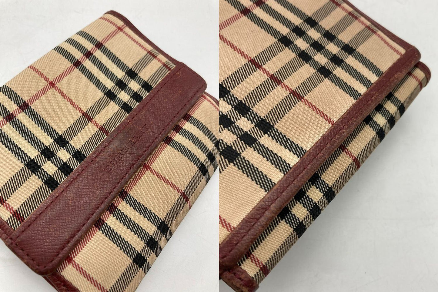 BURBERRY バーバリー チェック柄 Wホック 2つ折り財布 中古 D4
