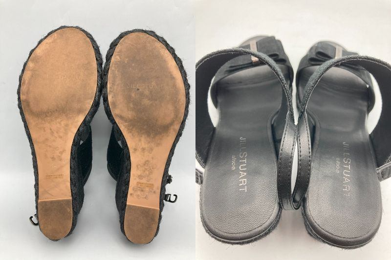 JILL STUART shoe ジルスチュアート リボンモチーフ プラットフォームジュートサンダル 24.0cm 中古 D4