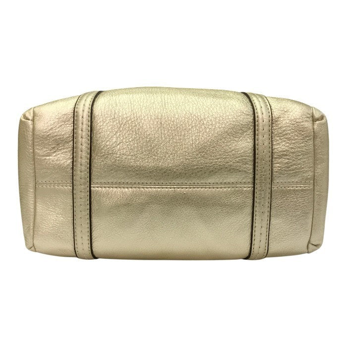 COACH コーチ ミニボストンバッグ レディース レザー ハンドバッグ オプアート メタリックゴールド 45524 中古 T1