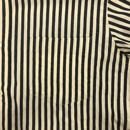 COMOLI コモリ コットンシャツ メンズ ストライプ 長袖 シンプル ネイビー ホワイト 紺 白 サイズ表記無し 中古 N1