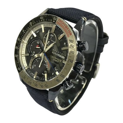 CASIO EDIFICE Scuderia AlphaTauri Limited Edition 腕時計 メンズ クロノグラフ タフソーラー F1 コラボ カーボン ネイビー/シルバー EQB-1000AT-1AJR 中古 T1