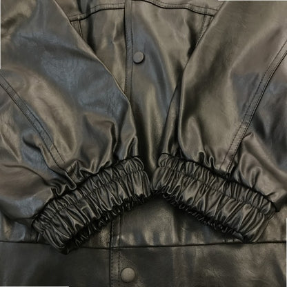 MAOQIAOYI レザージャケット メンズ 秋冬 フェイクレザー ブラック XLサイズ 中古 MK1