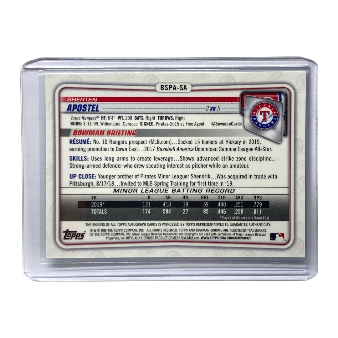 TOPPS MLBカード BOWMAN CHROME SHERTEN APOSTEL RANGERS 20/50 #BSPA-SA 中古 IT2