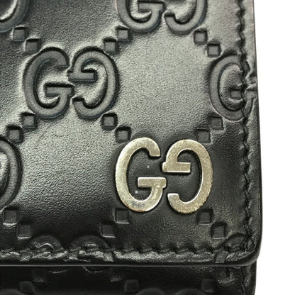 GUCCI グッチ GGシグネチャー DORIAN 長財布 メンズ 2つ折り レザー ドリアン シマ エンボス ブラック 481727 中古 T1