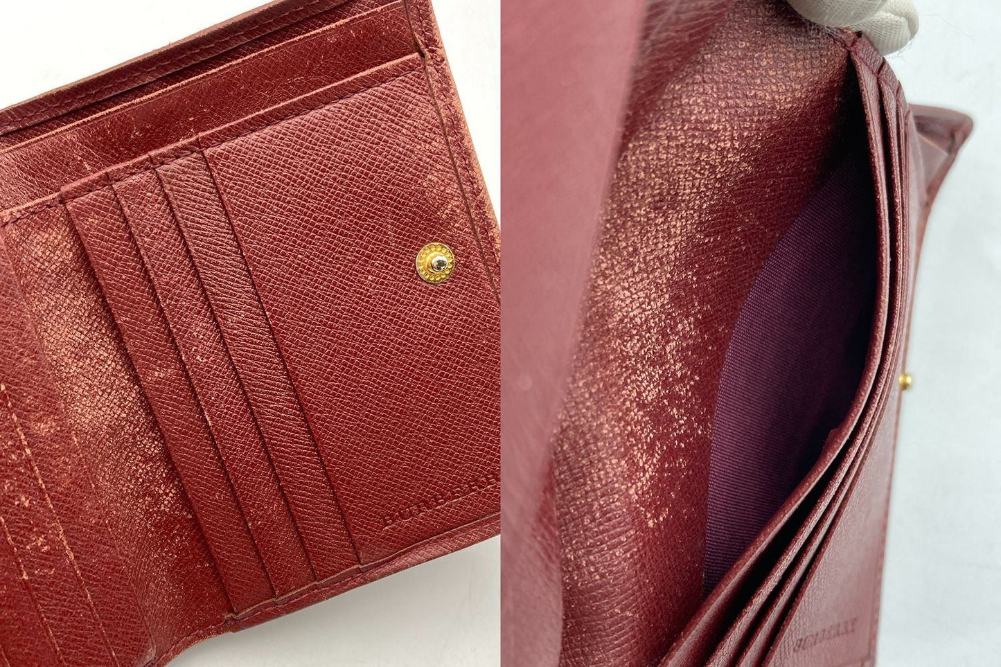 BURBERRY バーバリー チェック柄 Wホック 2つ折り財布 中古 D4