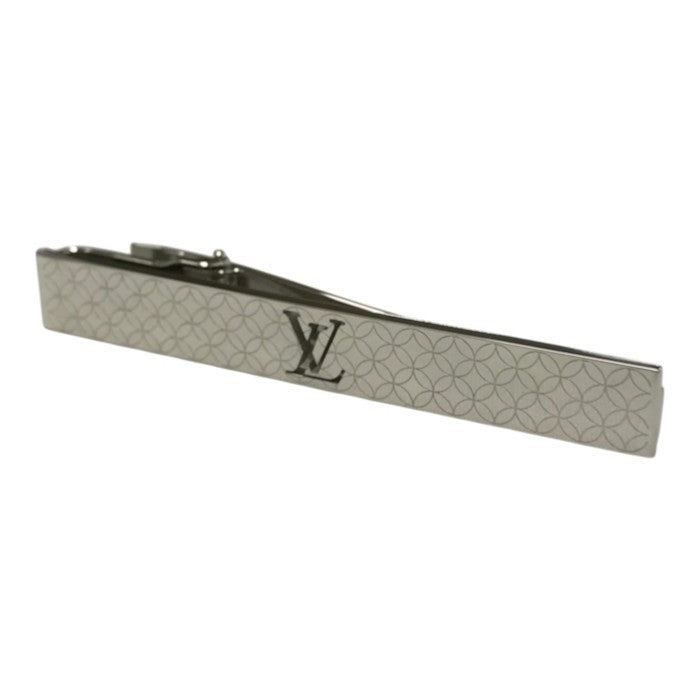 LOUIS VUITTON ルイヴィトン パンス・クラヴァット・シャンゼリゼ ネクタイピン メンズ タイバー クリップ式 ロゴ 七宝繋ぎ模様 シルバー M65042 中古 T1