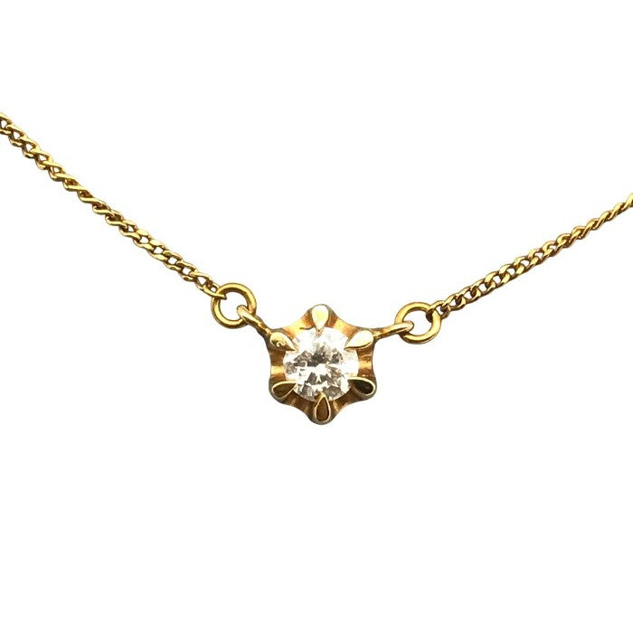 K18/ダイヤ0.18ct ネックレス レディース 喜平チェーン ゴールド 40cm 中古 T1