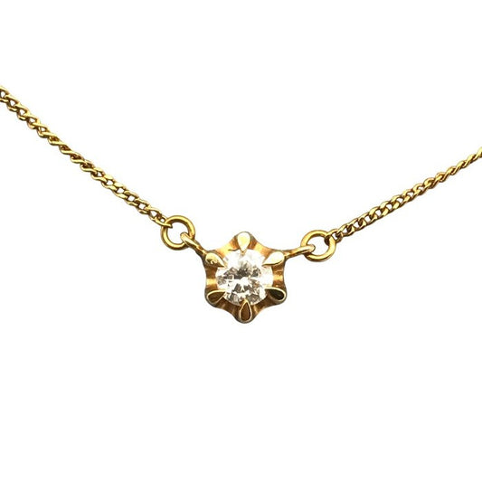 K18/ダイヤ0.18ct ネックレス レディース 喜平チェーン ゴールド 40cm 中古 T1