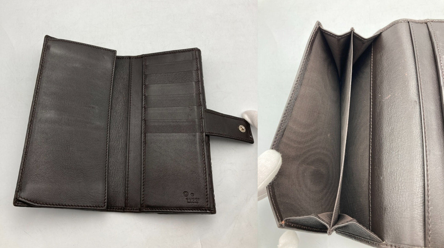 GUCCI グッチ シマレザー Wホック 長財布 231841 中古 D4