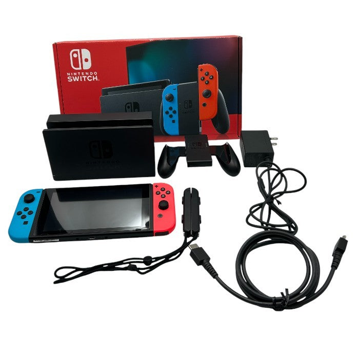 Nintendo Switch ニンテンドースイッチ Joy-Con(L) ネオンブルー/(R) ネオンレッド 本体 任天堂 ゲーム機 ハード ジョイコン HAC-001 中古 W４